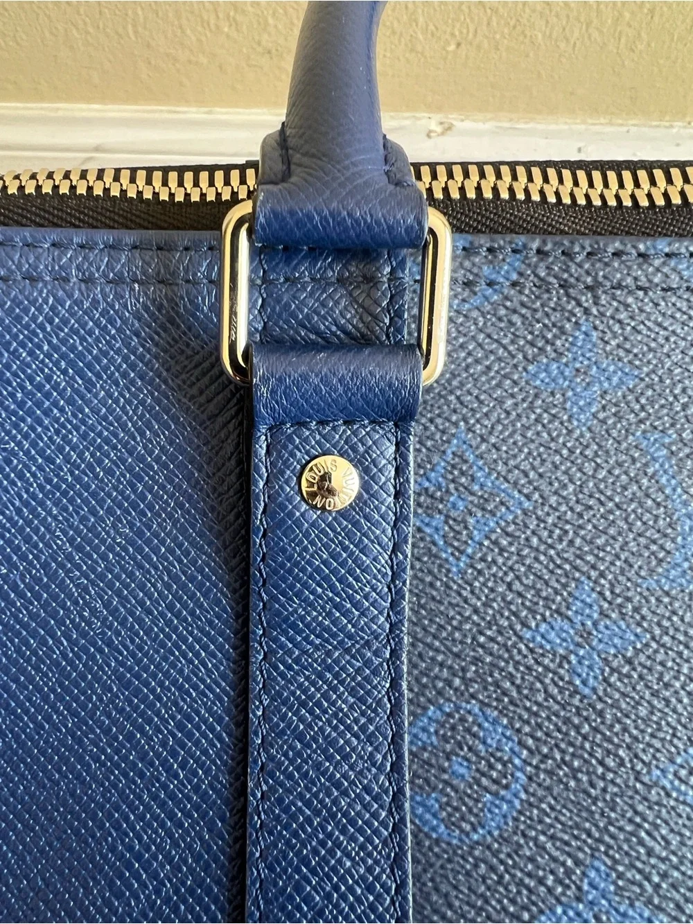 Louis Vuitton Blue Monogram Canvas Travel Duffle